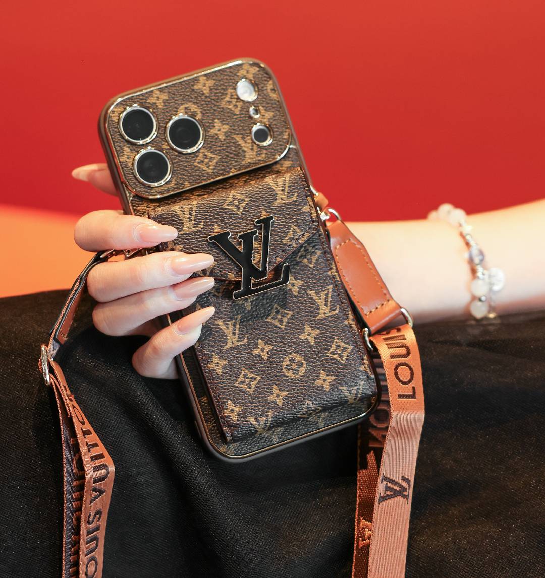 Premium Leather Crossbody Card Pocket Phone Case