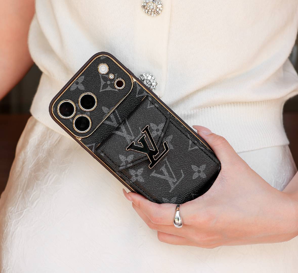 Premium Leather Crossbody Card Pocket Phone Case