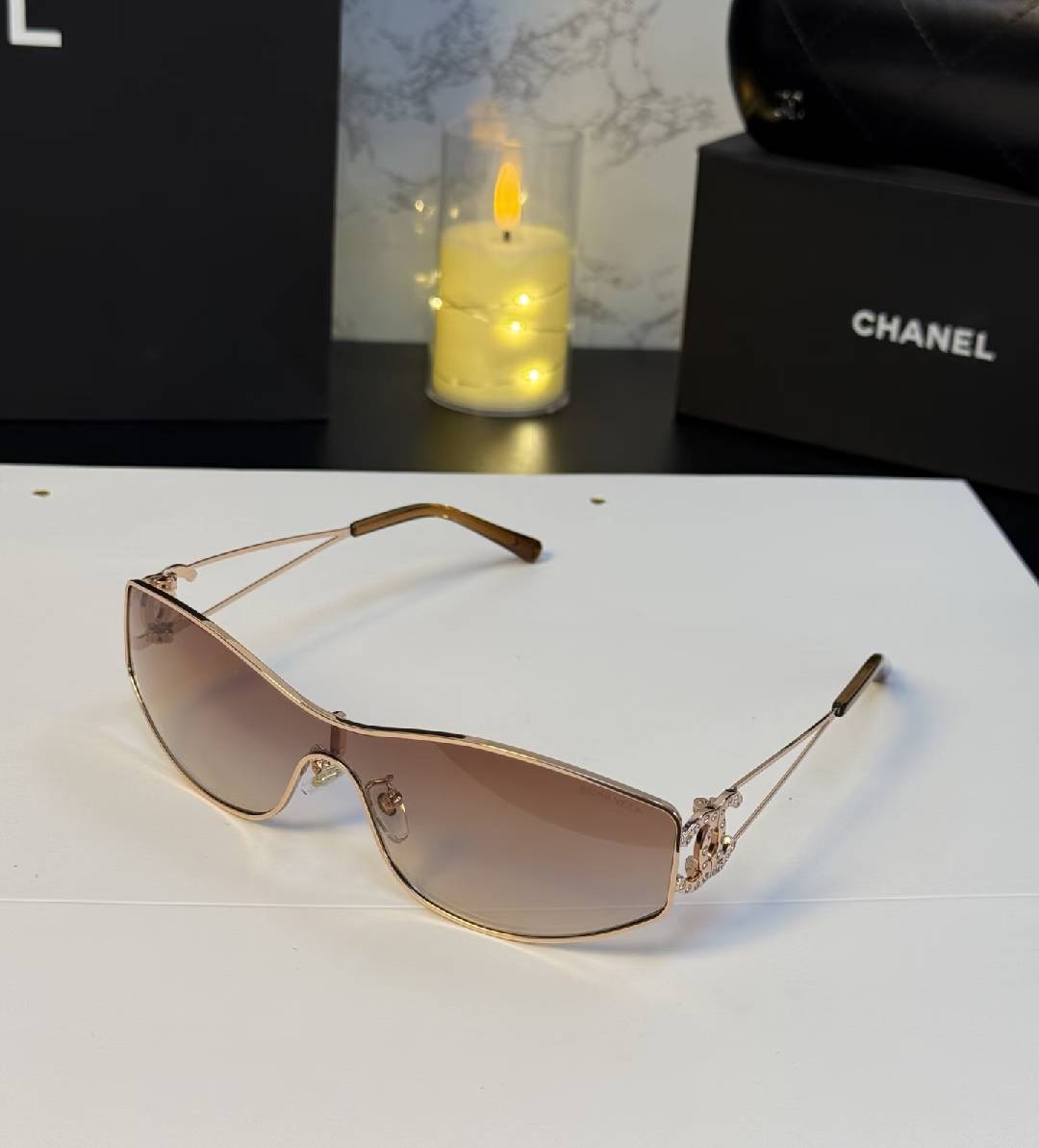 Rhinestone Decor Silver Metal Wrap-Around Gradient Sunglasses