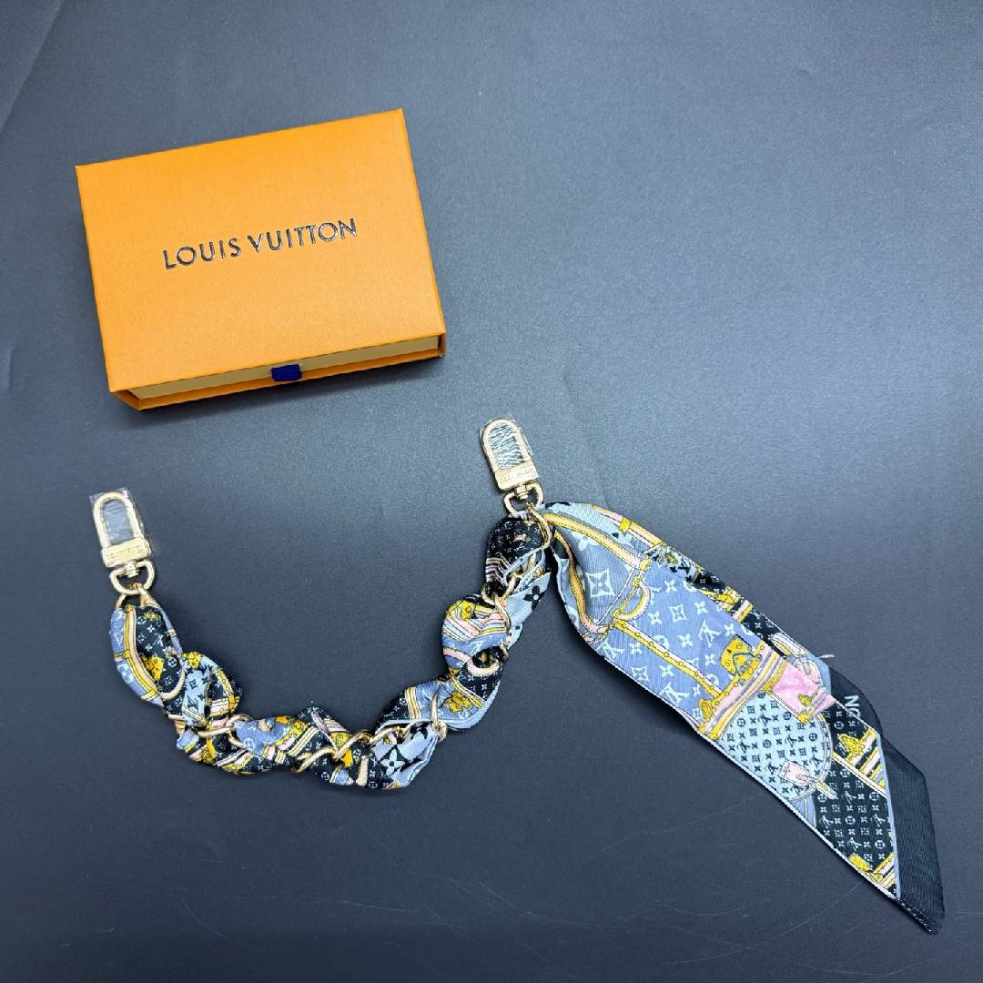 Colorful Silk Scarf Chain Bag Strap
