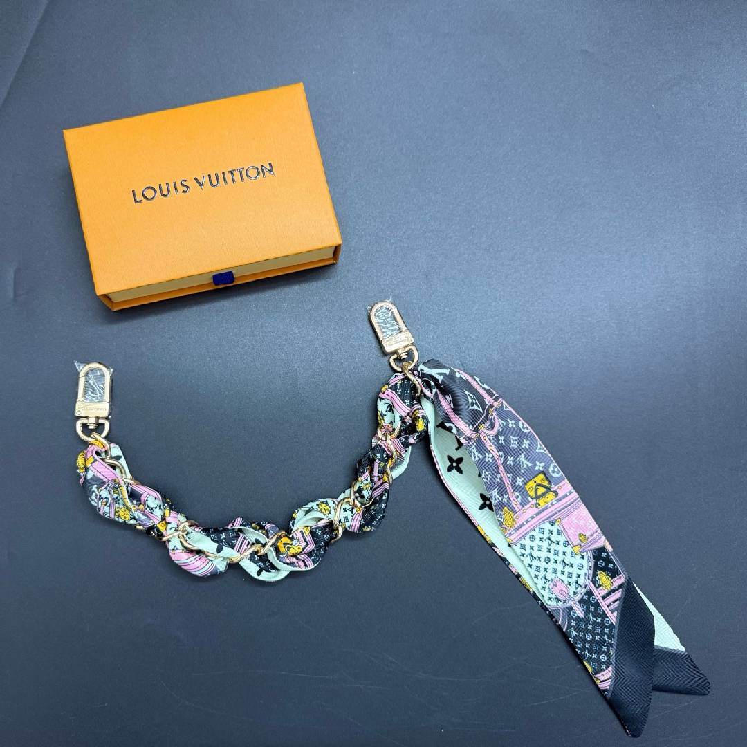 Colorful Silk Scarf Chain Bag Strap