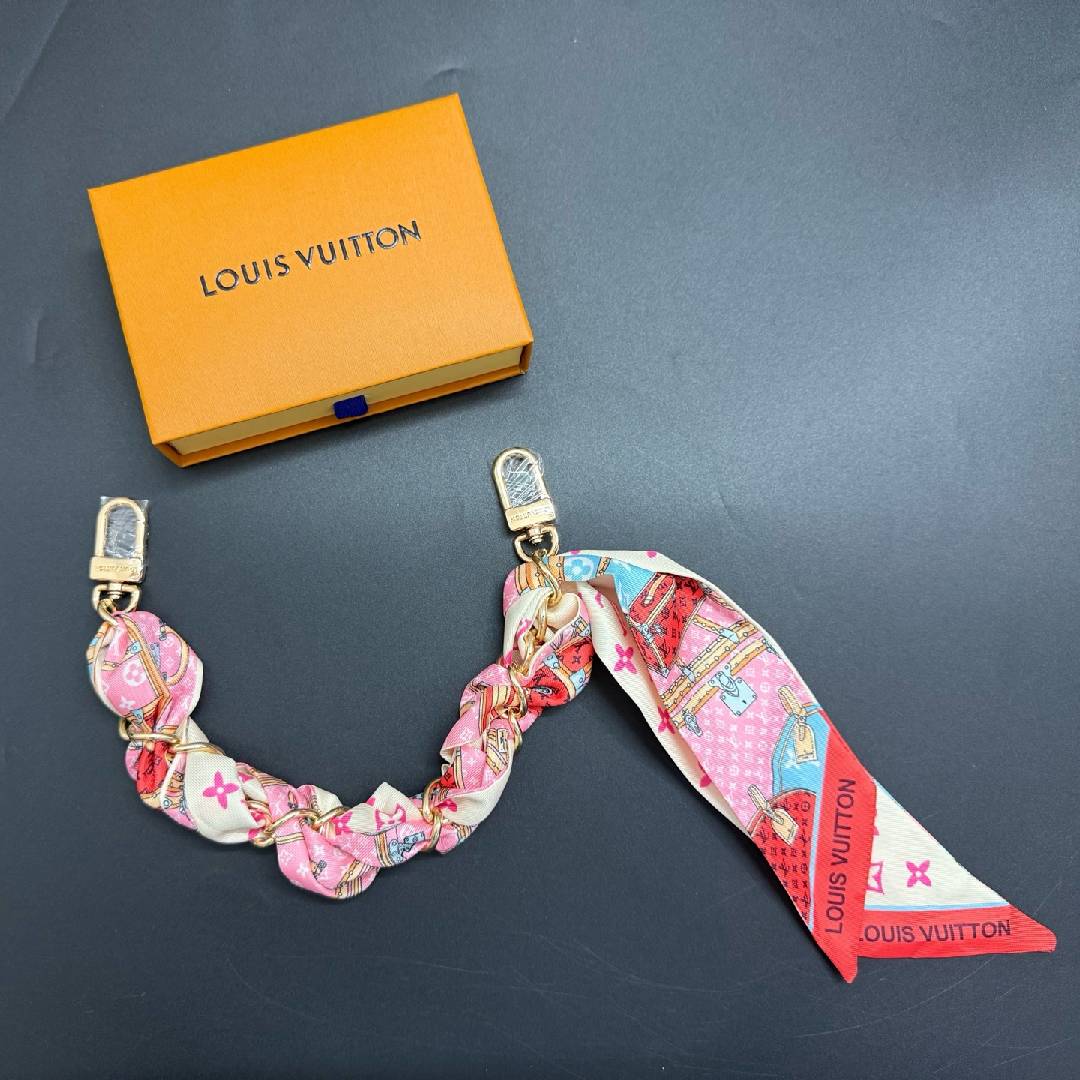 Colorful Silk Scarf Chain Bag Strap