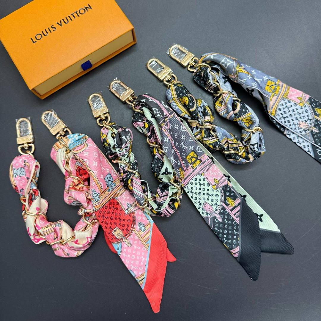 Colorful Silk Scarf Chain Bag Strap