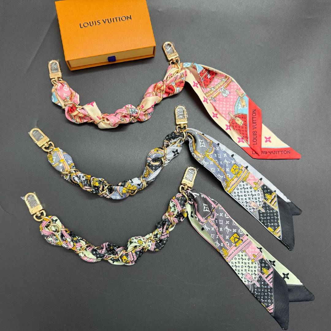 Colorful Silk Scarf Chain Bag Strap