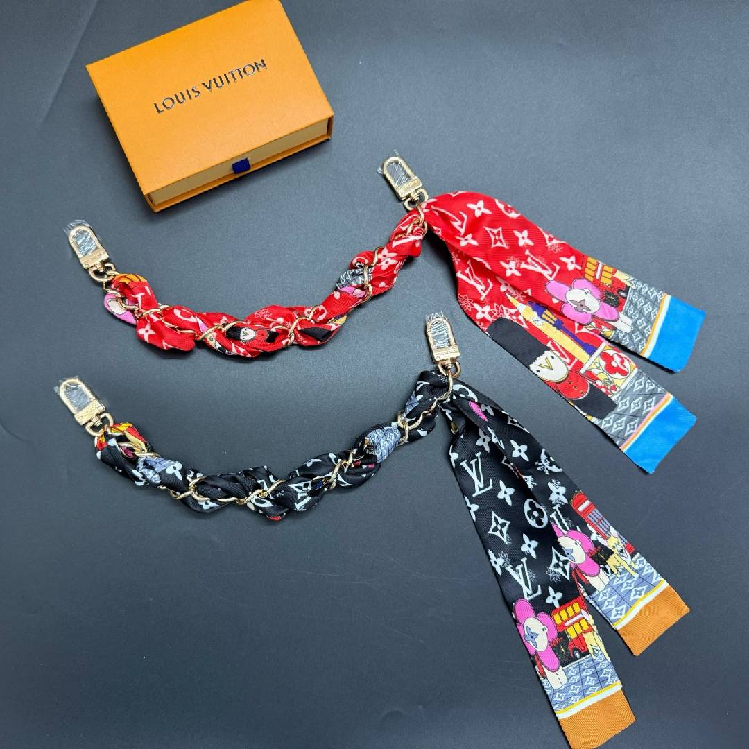 Colorful Silk Scarf Chain Bag Strap
