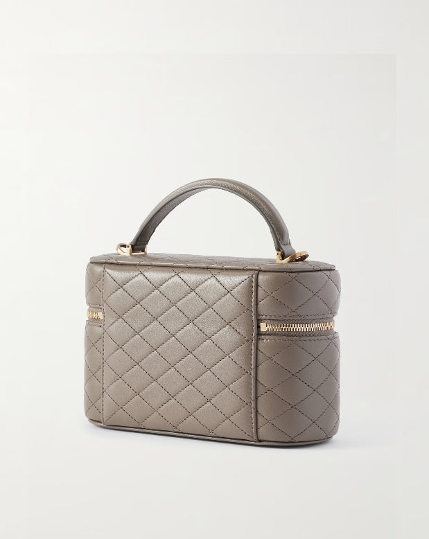 Classic Quilted Cosmetic Box Bag