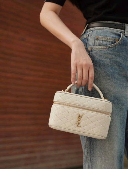 Classic Quilted Cosmetic Box Bag