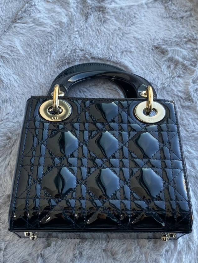 Light Luxury Patent Leather Dior‑Style Women's Bag