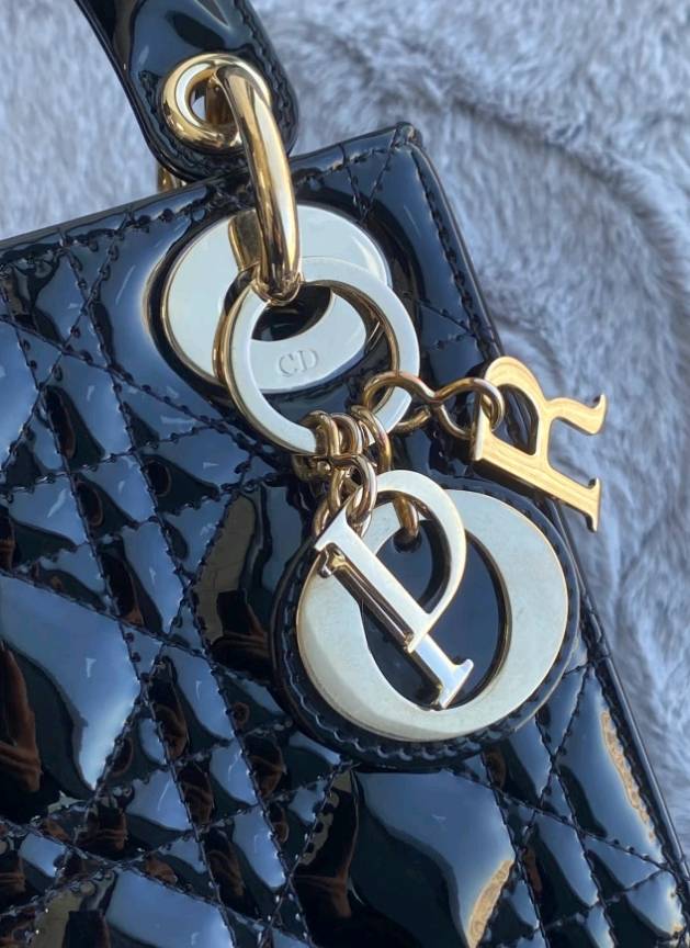 Light Luxury Patent Leather Dior‑Style Women's Bag