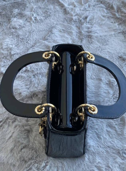 Light Luxury Patent Leather Dior‑Style Women's Bag
