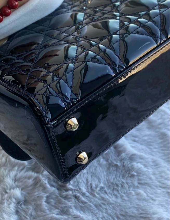 Light Luxury Patent Leather Dior‑Style Women's Bag