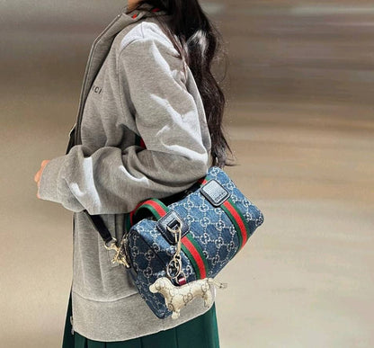 Mini-Ledertasche „Boston“ mit Henkel im Vintage-Stil
