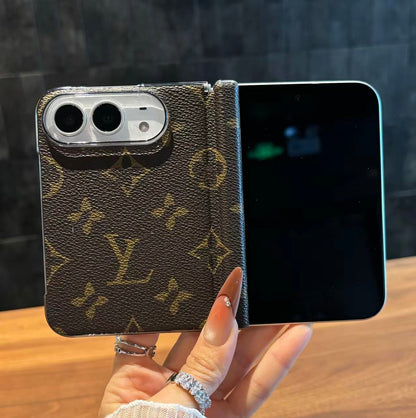 カードホルダー & ストラップ付き高級アドバンストレザーiPhoneケース