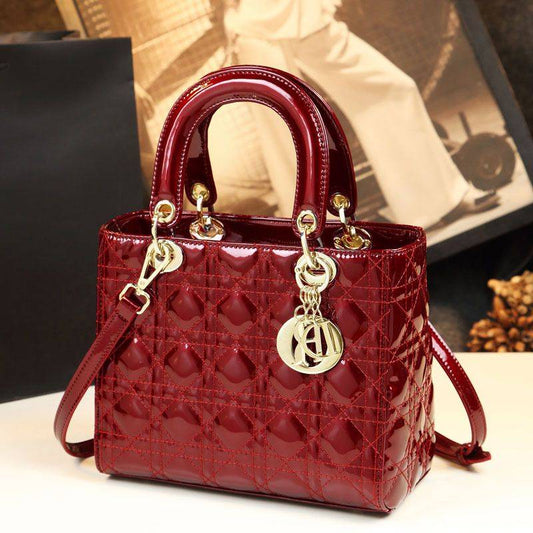 Light Luxury Patent Leather Dior‑Style Women's Bag