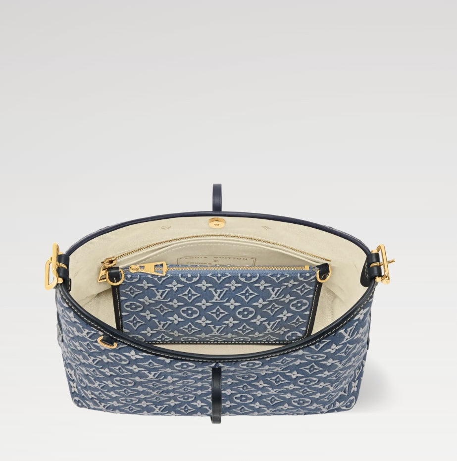 Denim Jacquard Hobo Bag