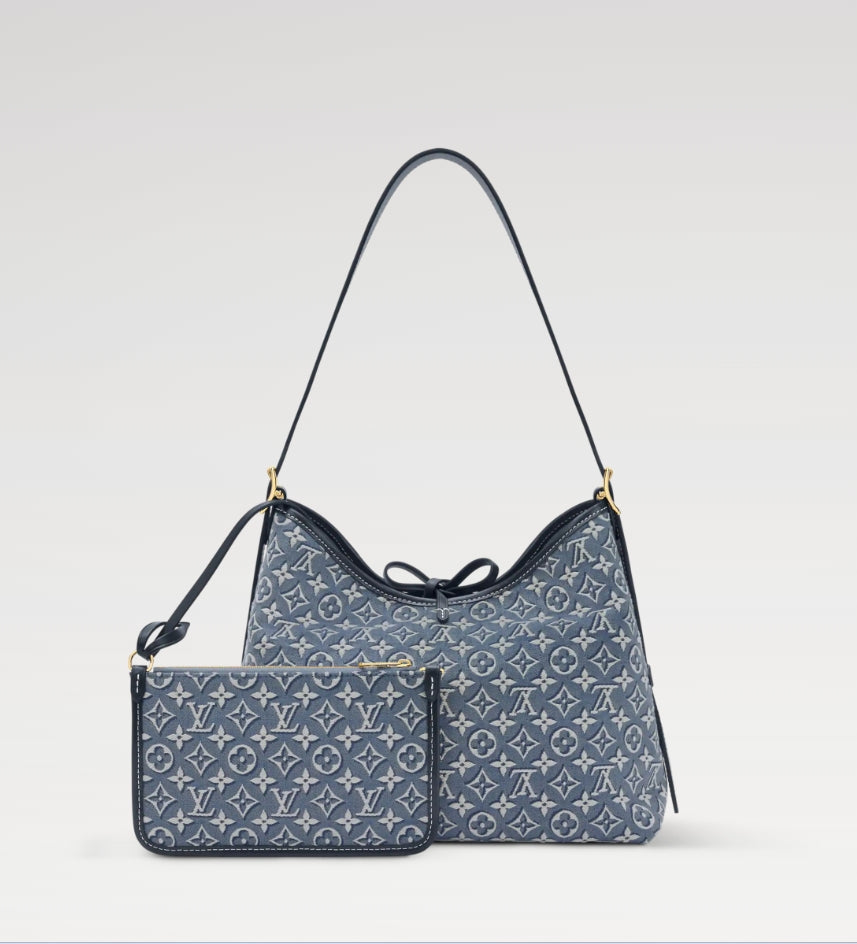 Denim Jacquard Hobo Bag