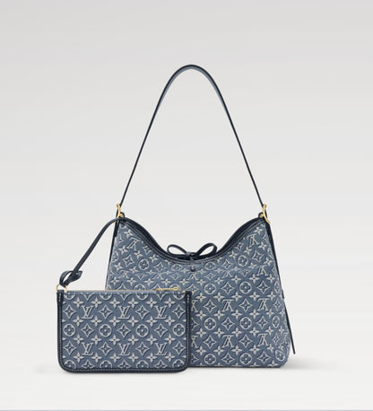 Denim Jacquard Hobo Bag