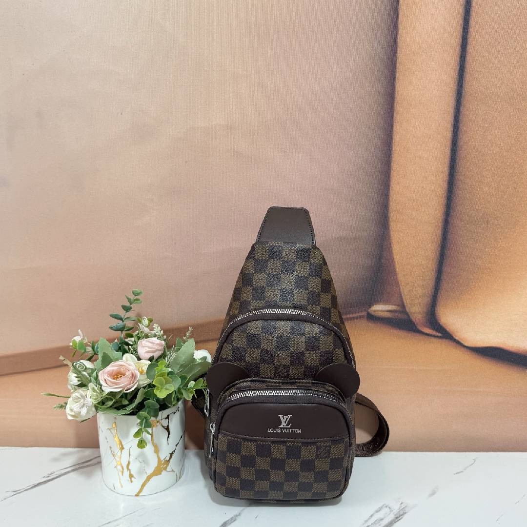 Cute Ear Detail Multi-Zipper Sling Chest Bag