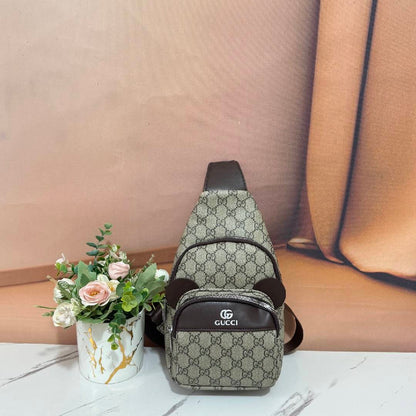 Cute Ear Detail Multi-Zipper Sling Chest Bag