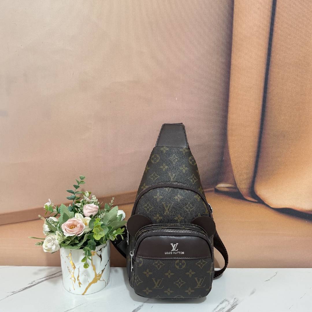 Cute Ear Detail Multi-Zipper Sling Chest Bag