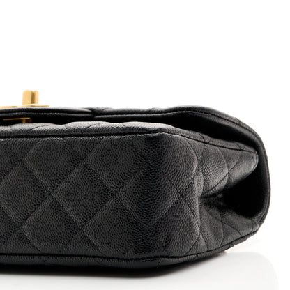 Caviar Quilted Mini Handy CC Flap Black