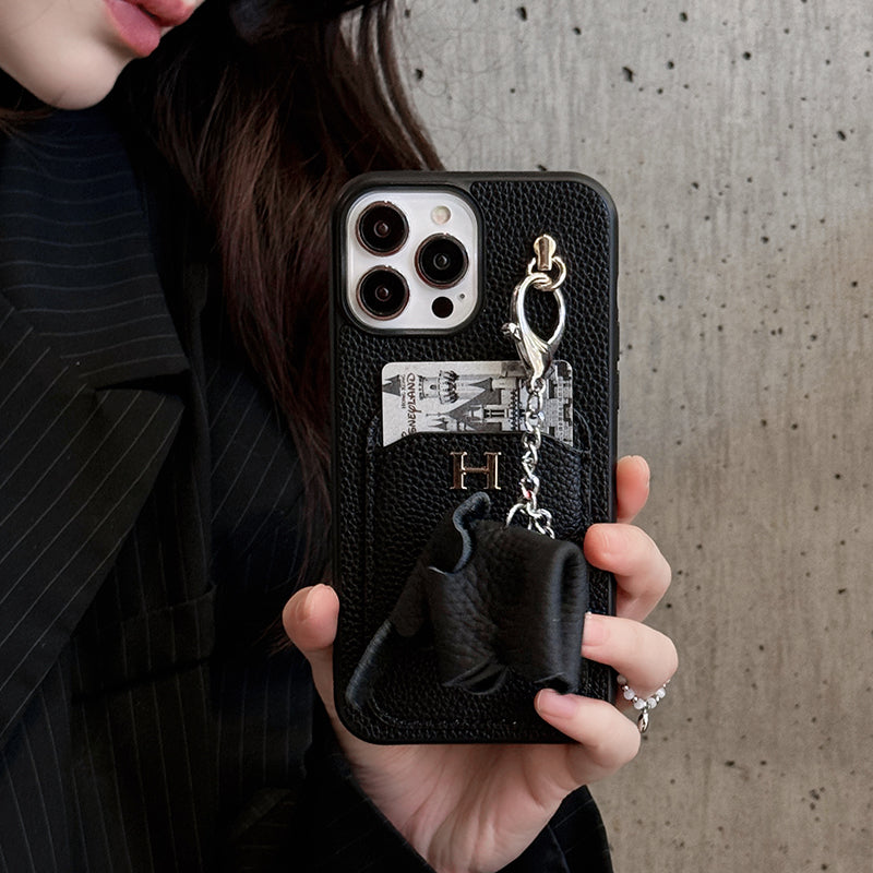 Кожаный чехол с подвеской для iPhone с держателем для карт H