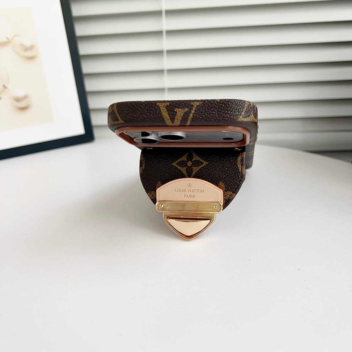 Luxe crossbody iPhone-hoesje met kaartvak en afneembare riem