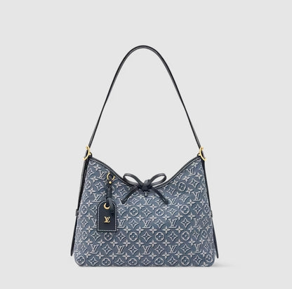 Denim Jacquard Hobo Bag