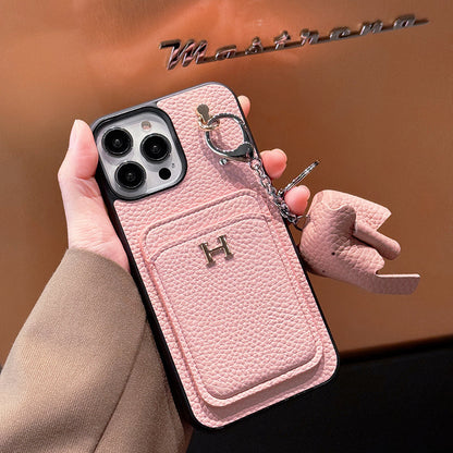 Кожаный чехол с подвеской для iPhone с держателем для карт H