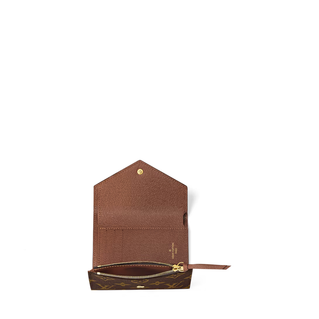 Monogram Envelope Wallet – Compact Zip Card Holder with Elegant Design