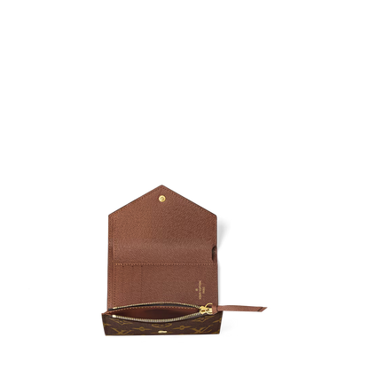 Monogram Envelope Wallet – Compact Zip Card Holder with Elegant Design