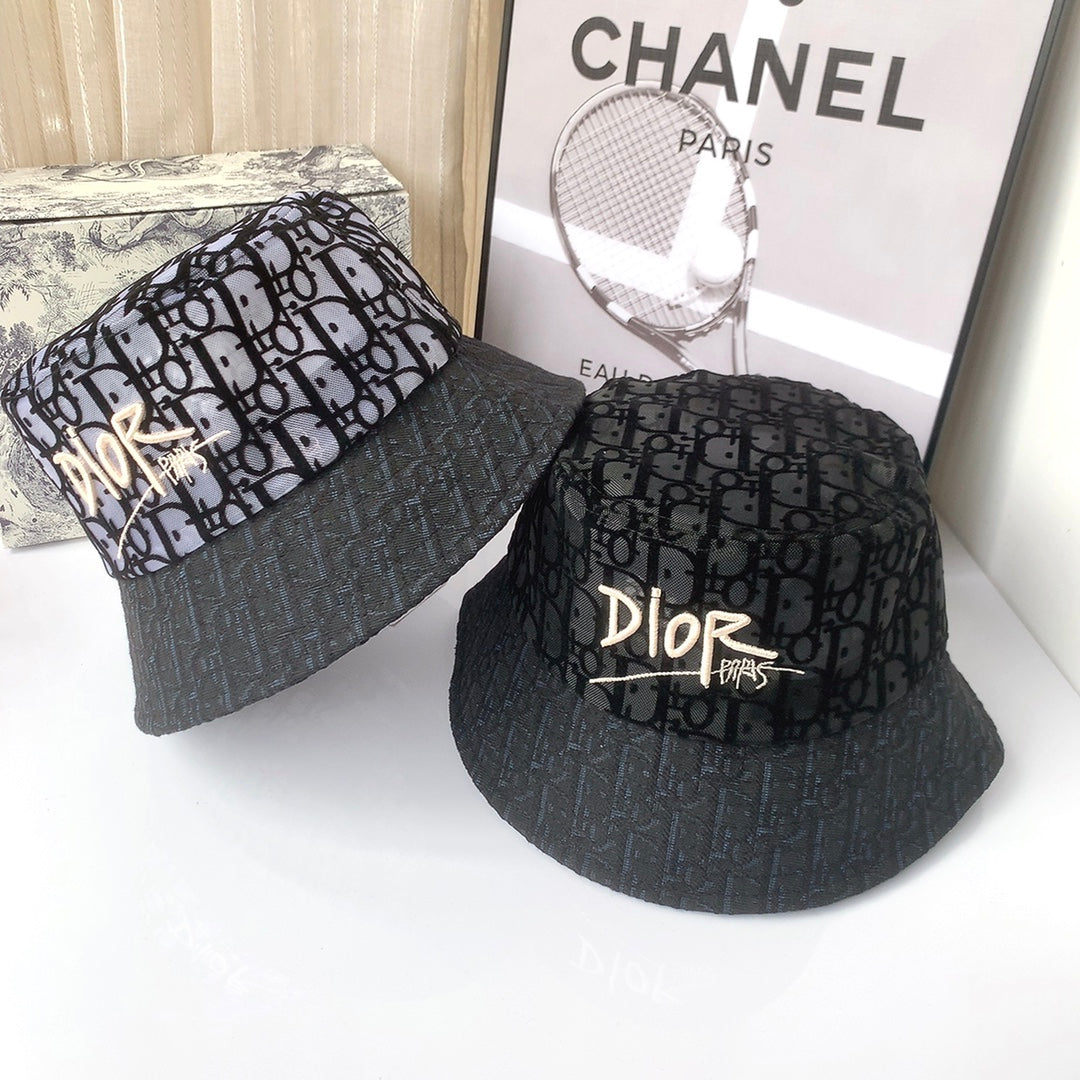 Klassisk Vintage Blonde Flocked Bucket Hat