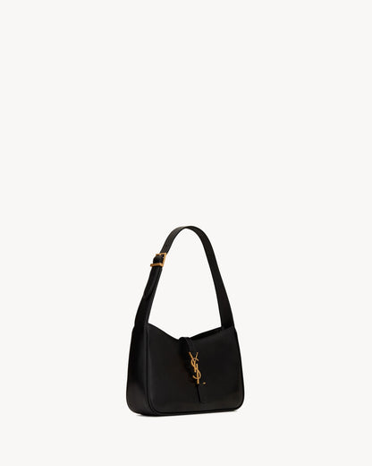Saint Laurent Le 5 à 7 Patent Leather Hobo – Burgundy Elegance