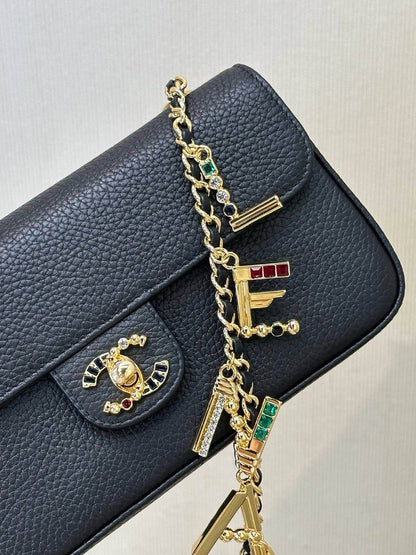 26A Atelier Series Letter‑Charm Chain Baguette Bag