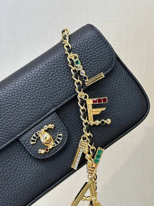 26A Atelier Series Letter‑Charm Chain Baguette Bag