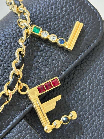 26A Atelier Series Letter‑Charm Chain Baguette Bag