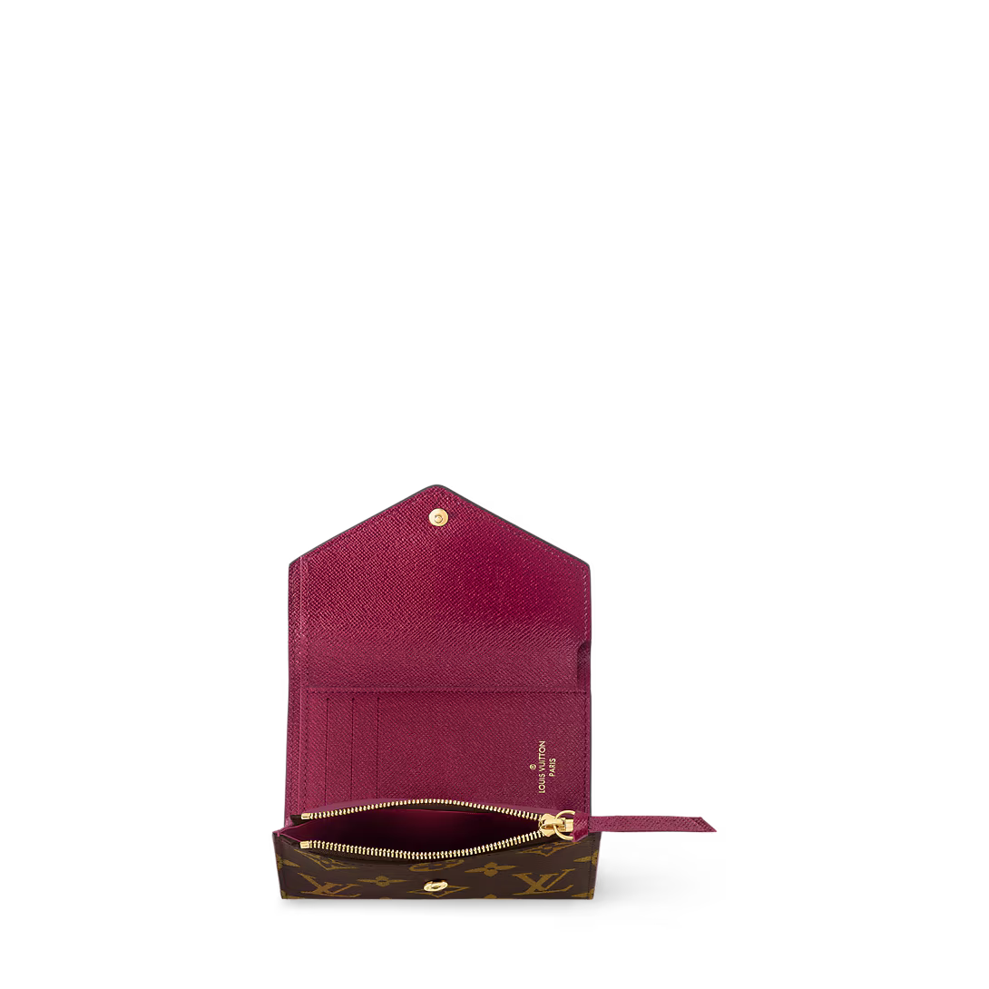 Monogram Envelope Wallet – Compact Zip Card Holder with Elegant Design