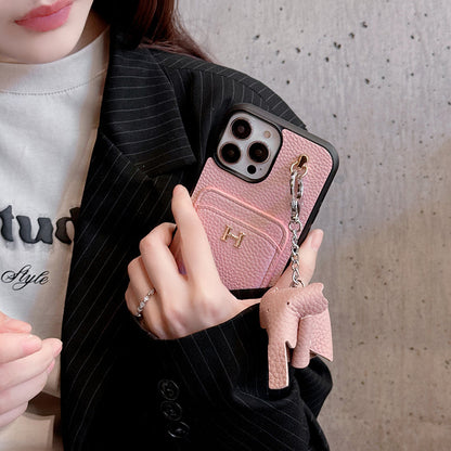 Кожаный чехол с подвеской для iPhone с держателем для карт H