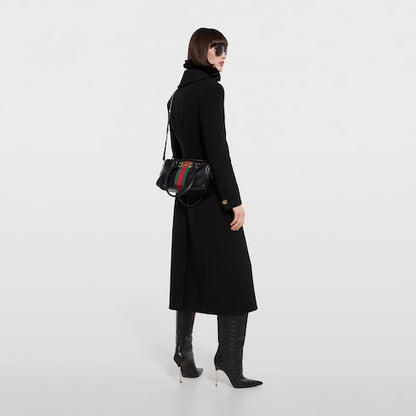 Δερμάτινη τσάντα Jacquard Mini Boston με μεταλλικό στολίδι
