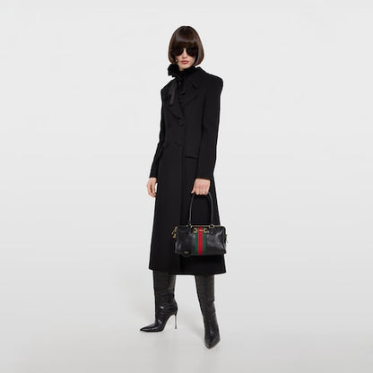 Δερμάτινη τσάντα Jacquard Mini Boston με μεταλλικό στολίδι