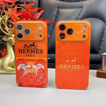H Luxuriöse iPhone-Hülle aus der Orange-Serie