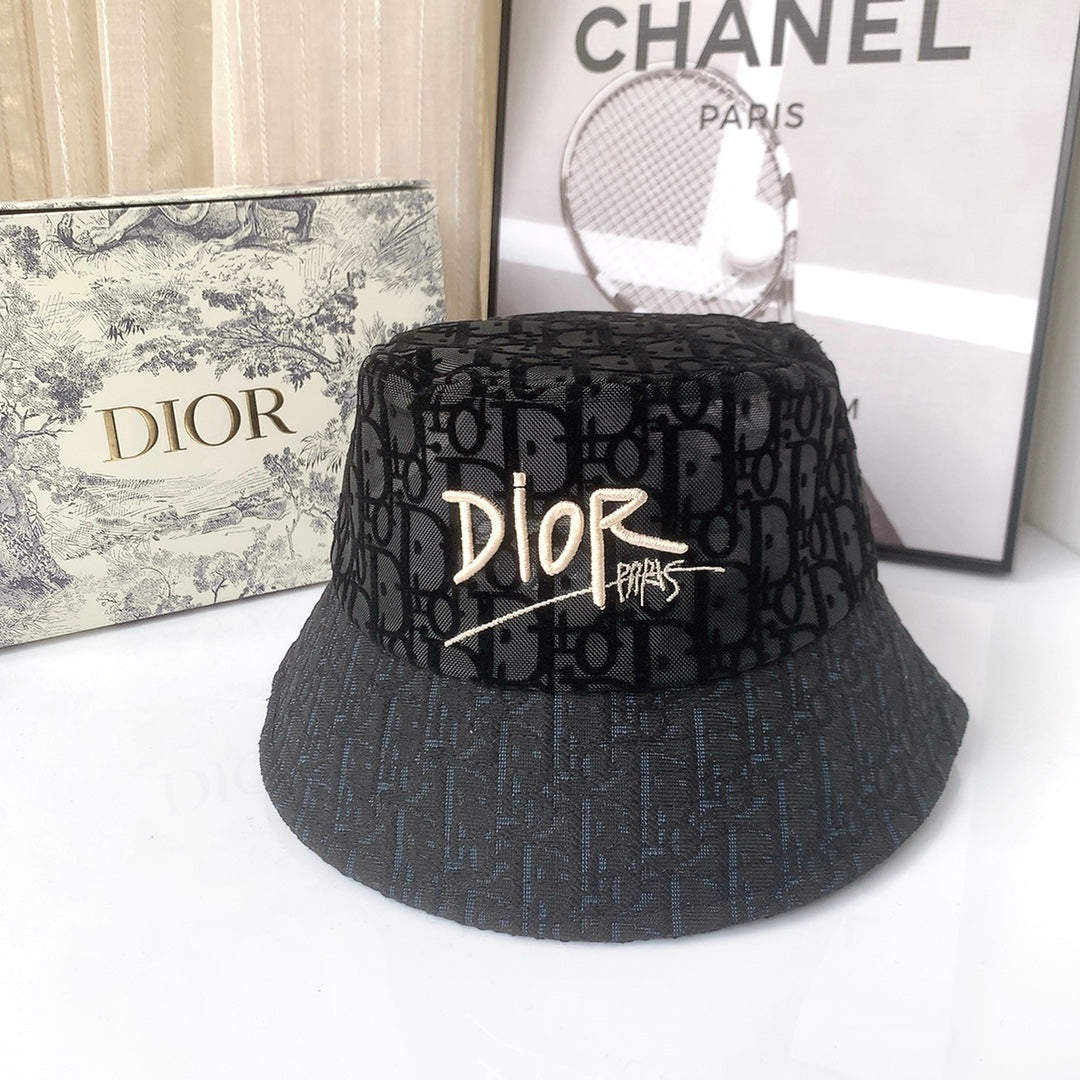 Klassisk Vintage Blonde Flocked Bucket Hat