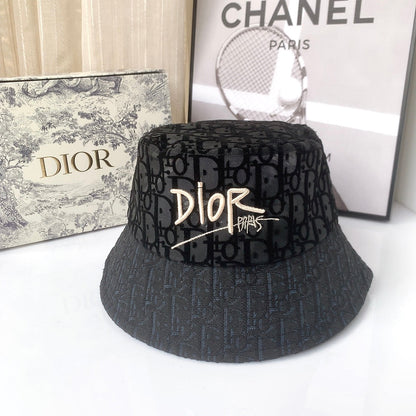 Klassisk Vintage Blonde Flocked Bucket Hat
