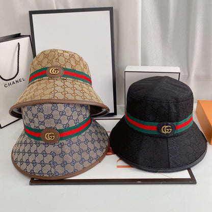 Klassinen GG Supreme Web Stripe Bucket Hat | Ylellinen suunnittelijahattu