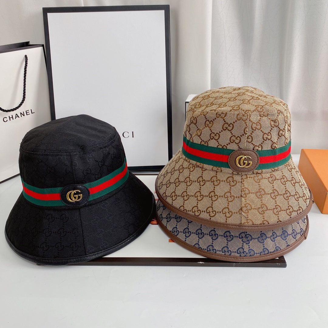 Klassinen GG Supreme Web Stripe Bucket Hat | Ylellinen suunnittelijahattu