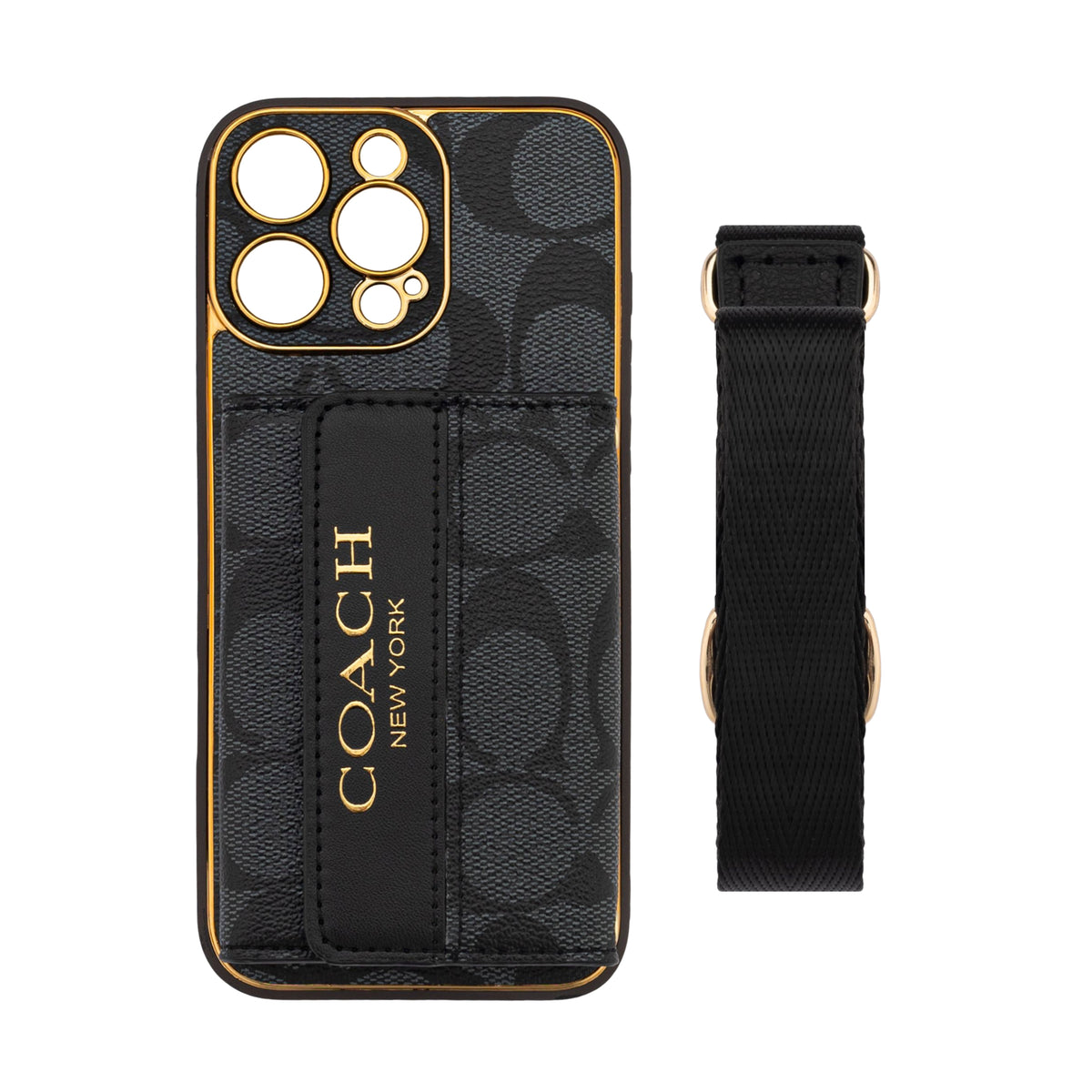 Luxury Advanced Leather iPhone Case with Card Holder & Strap-G