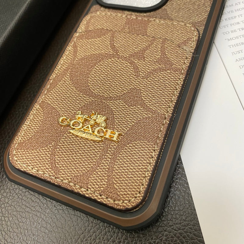 Klassisk iPhone-etui med kortholder kaffe -KB241416