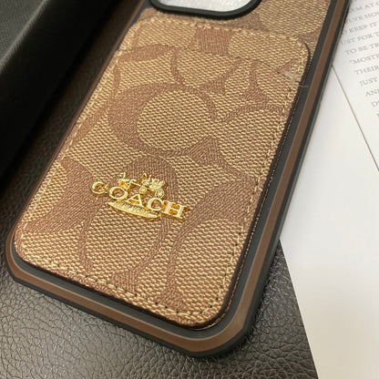 Klassisk iPhone-etui med kortholder kaffe -KB241416