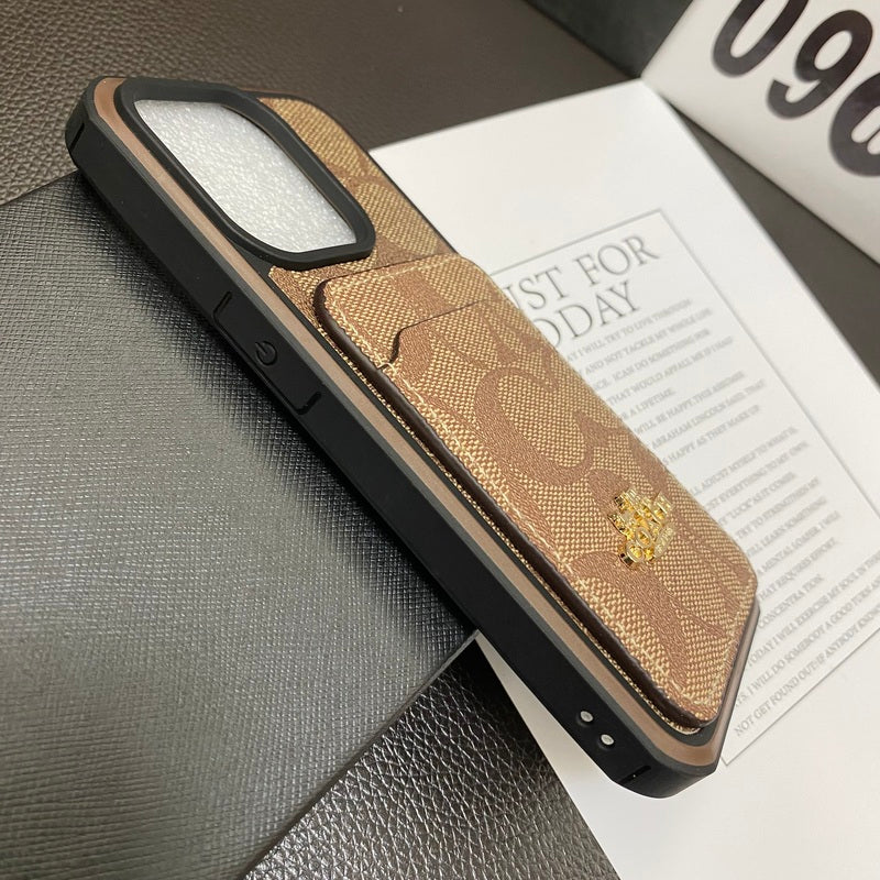 Klassisk iPhone-etui med kortholder kaffe -KB241416