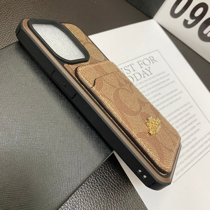 Klassisk iPhone-etui med kortholder kaffe -KB241416